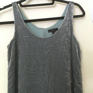 J. Crew dusty blue crushed velvet cropped tank